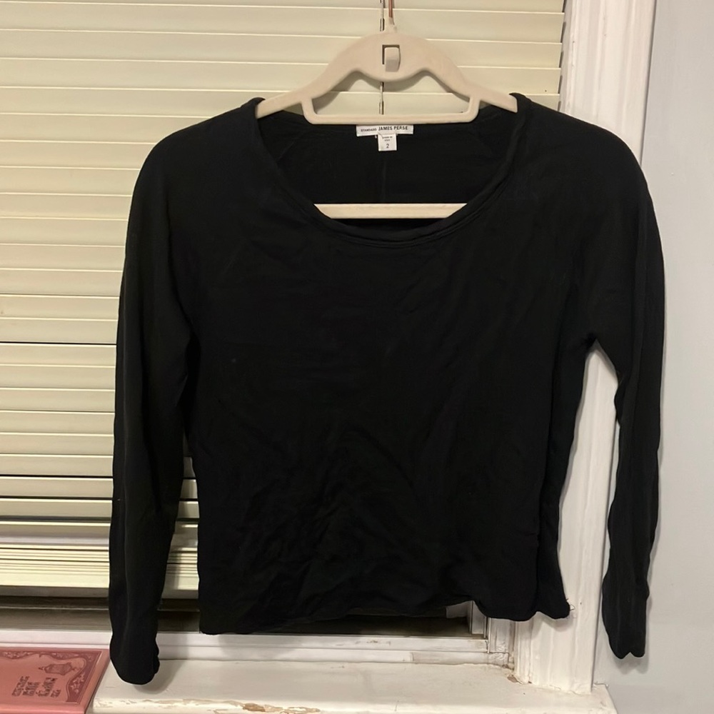 James Perse size 2 ..kind- of cropped black long sleeve.